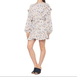 Free People Flower Fields Mini Dress Long sleeve